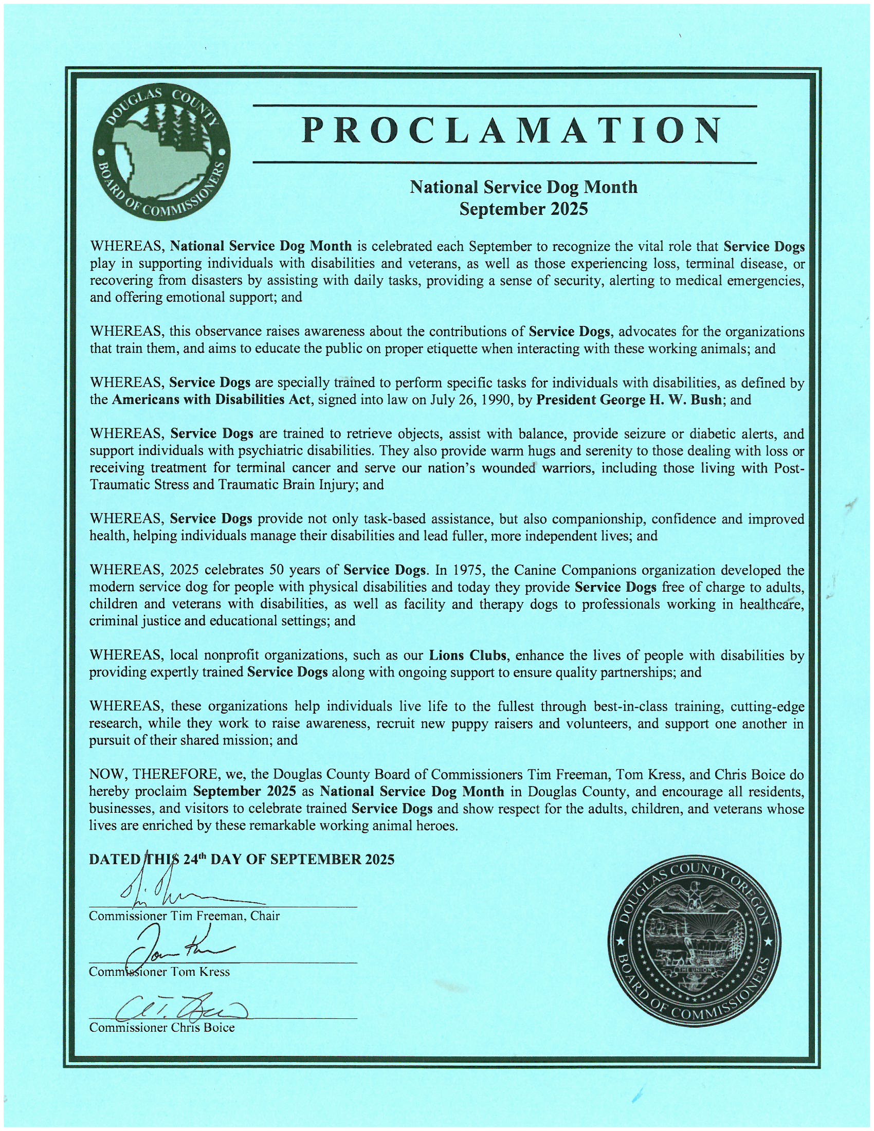 Happynet Proclamation Douglas Co. Government News via Flashalert.net
